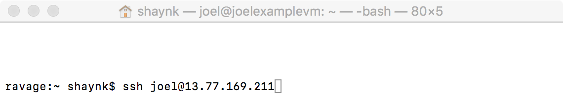 Example command from Mac terminal.